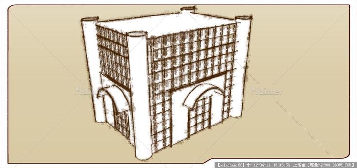 3D商务楼快速草图建筑练习