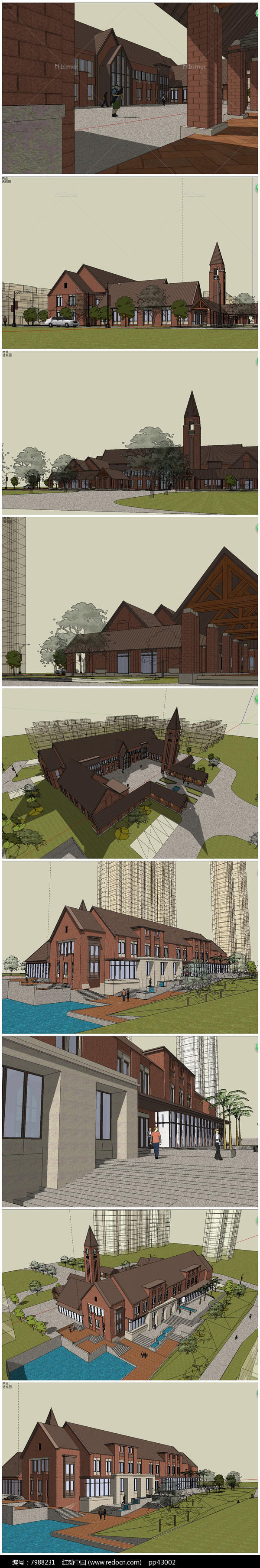 华润某会所英式建筑风格SU模型