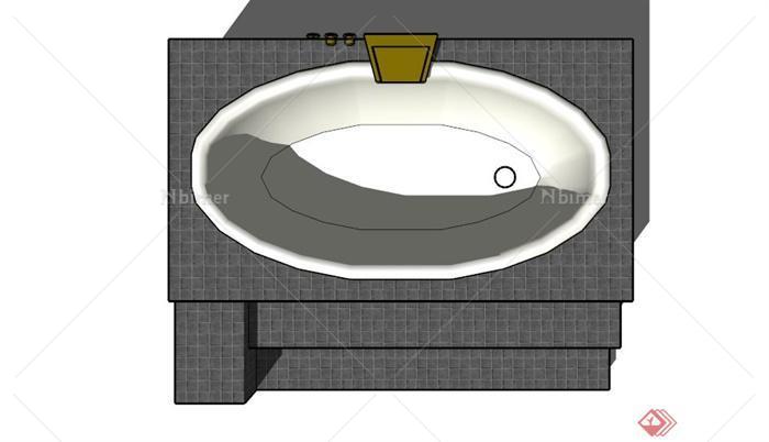 卫浴家具浴缸设计SU模型素材[原创]