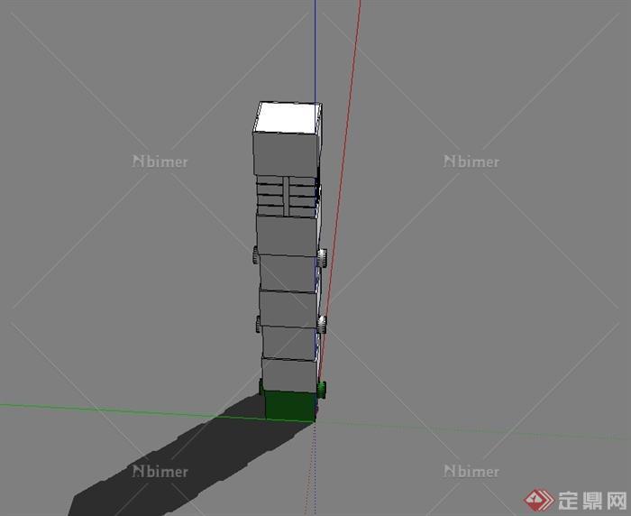 现代风格简单的景观柱设计su模型[原创]