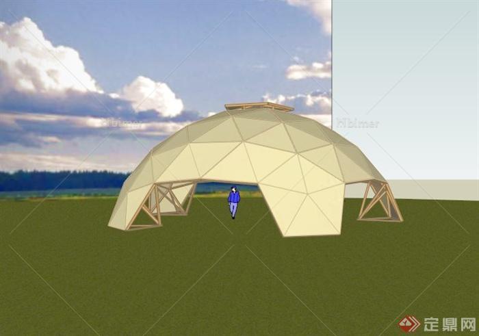 大型休闲帐篷设计SU模型[原创]