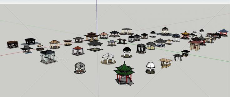 古建亭子合集(108870)su模型下载