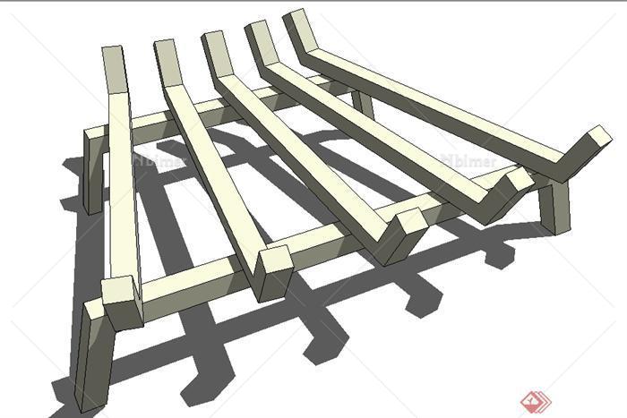 一个火炉烧烤架su模型