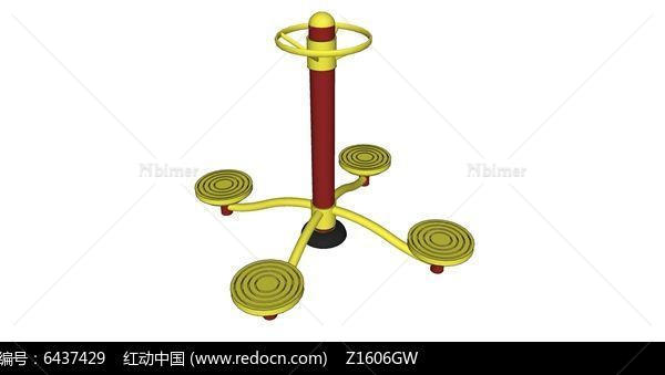 三位转腰器运动器材模型