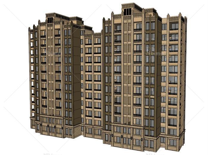 某现代风格高层居住小区建筑方案设计（含SU模型