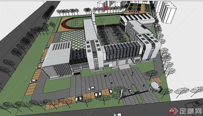 某学校建筑及用地规划设计SU模型