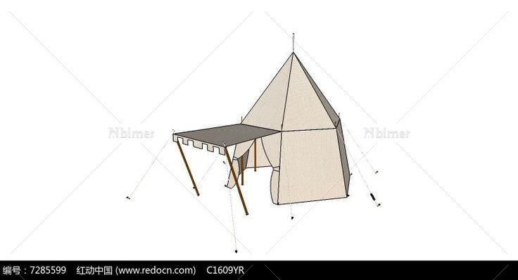 简易野营帐篷SU模型