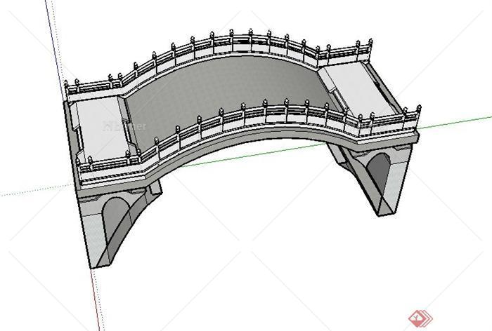 园林景观节点圆拱桥设计SU模型