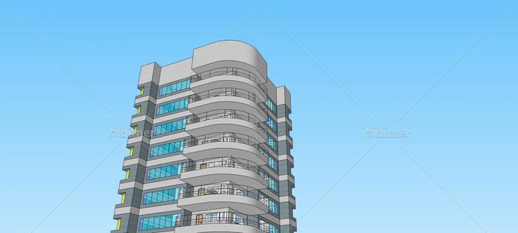 现代高层住宅楼(73800)su模型下载