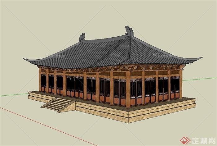 中国古典中式风格文化古建筑su模型[原创]