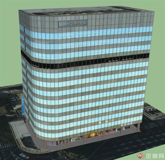 福冈银行建筑设计SU模型