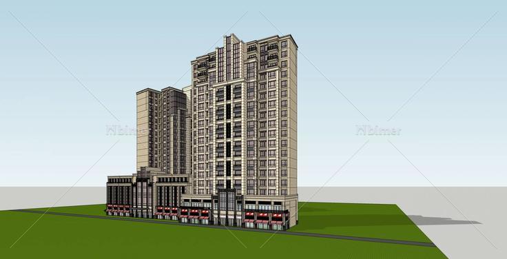 欧式商业住宅楼(35846)su模型下载