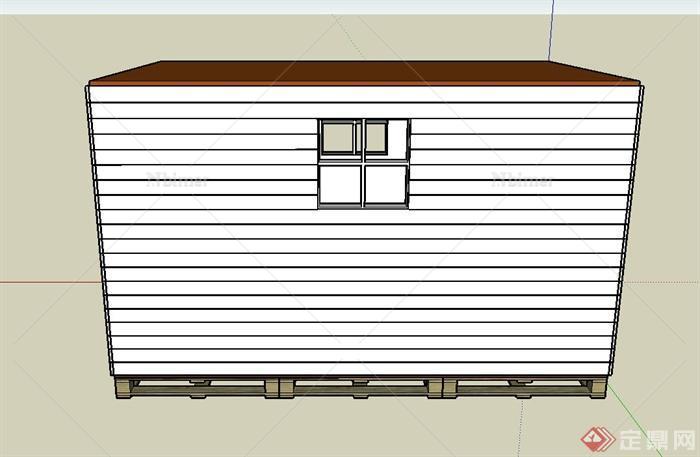 现代集装箱式仓库建筑设计SU模型