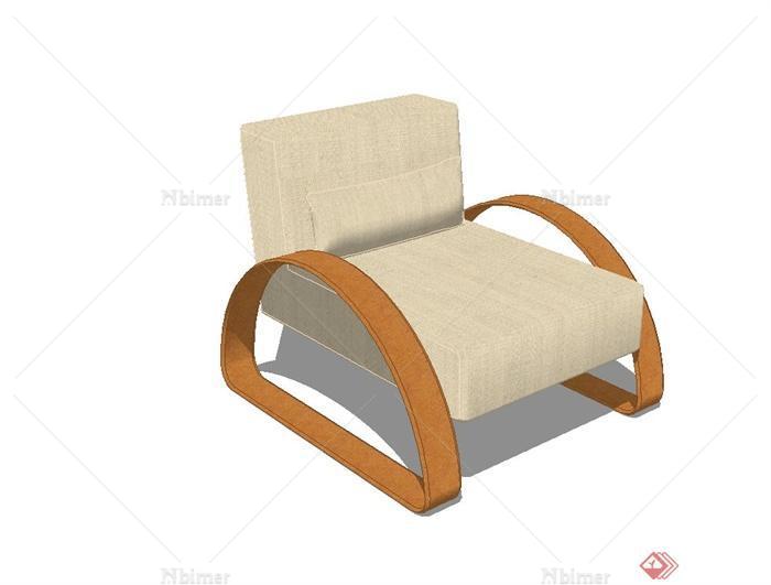 某现代风格简约休闲椅设计su模型
