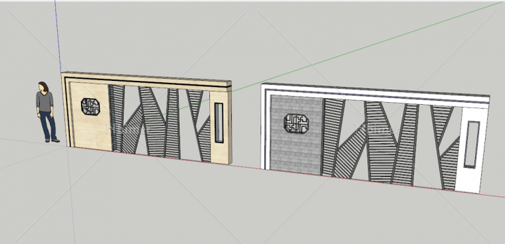 自己建的新中式景墙可以下载sketchup