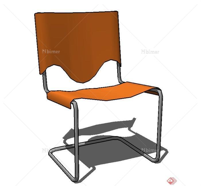 室内现代简易钢管椅子设计SU模型[原创]