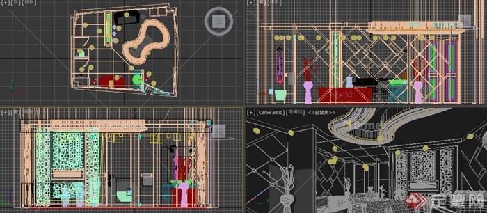 现代某桑拿室装修设计3DMAX模型