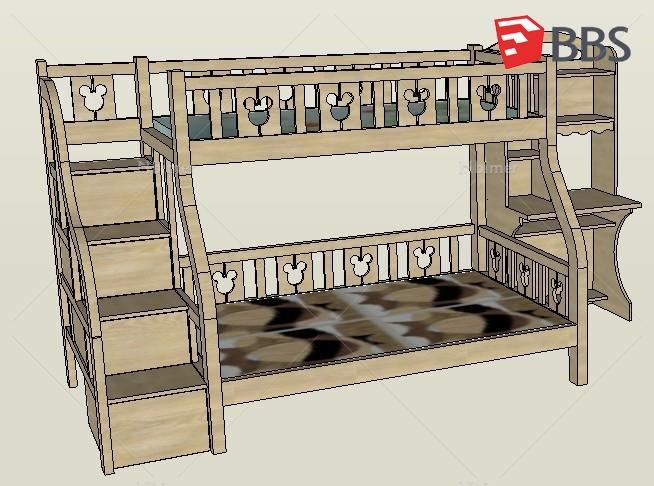 迪士尼双层童床及儿童书架