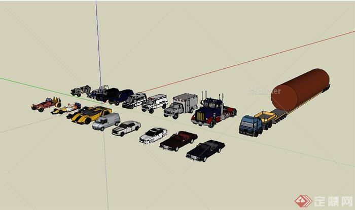 18种不同的交通运输车设计su模型[原创]