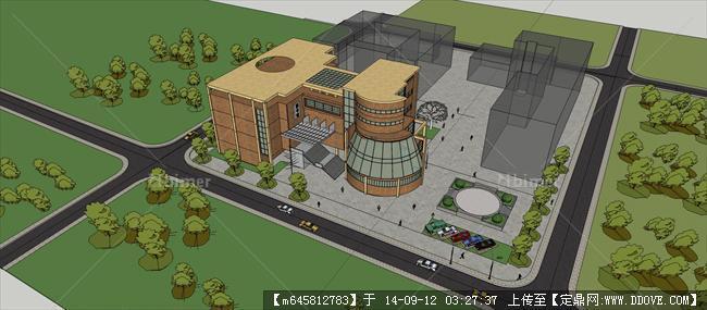 Sketch Up 精品模型----小型图书馆建筑设计模型