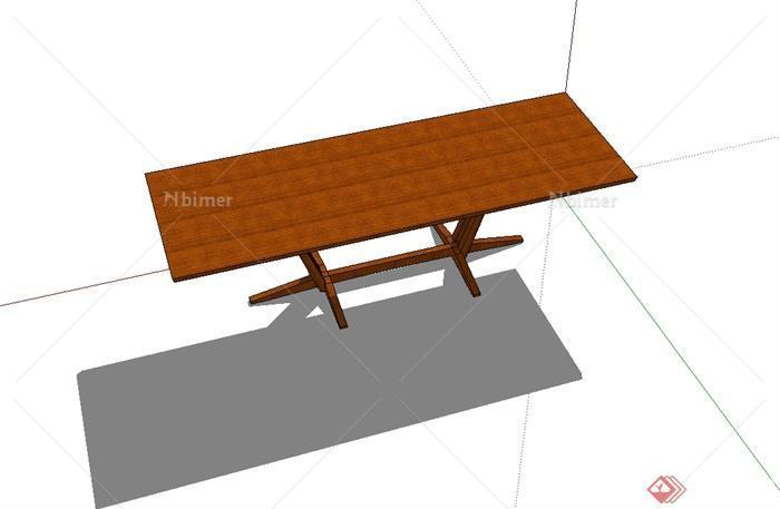 某现代风格木质创意桌子设计su模型[原创]