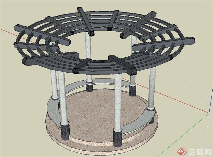 铁艺环形廊架设计SU模型