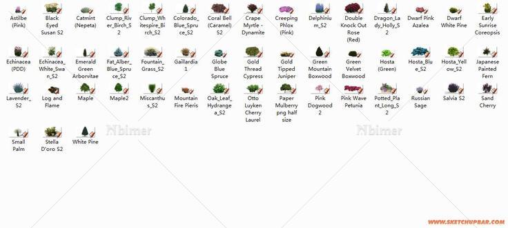 转载并整理：EarthMover制作的SketchUp植物组件