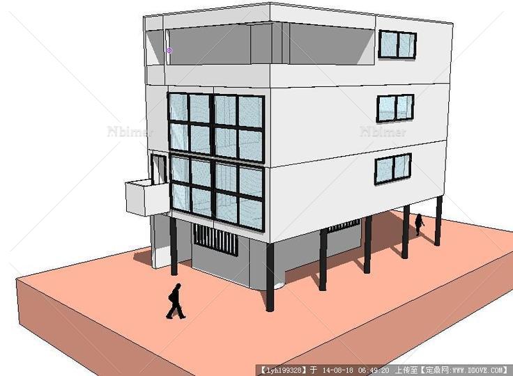 柯布的魏森霍夫居住区两栋住宅设计su模型