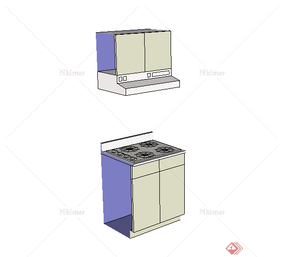 现代风格厨具方案设计SU模型素材