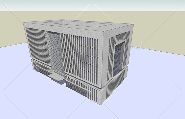 现代多层办公楼(43140)su模型下载