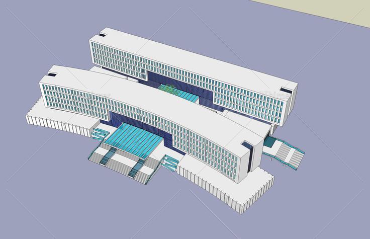 现代多层办公楼(43473)su模型下载