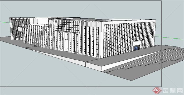 某现代风格博物馆建筑设计SU模型素材32