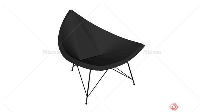 现代黑色三角形创意椅子SU模型