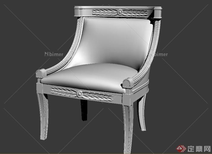室内简欧式单人椅子设计3dmax模型