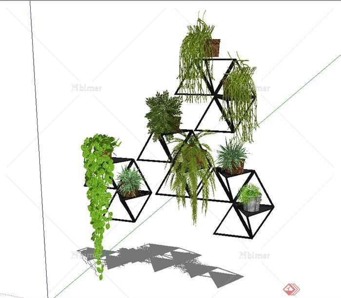 某装饰立体绿化植物设计SU模型[原创]