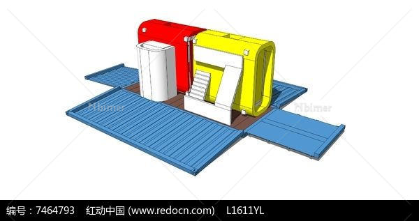 彩色集装箱SU模型