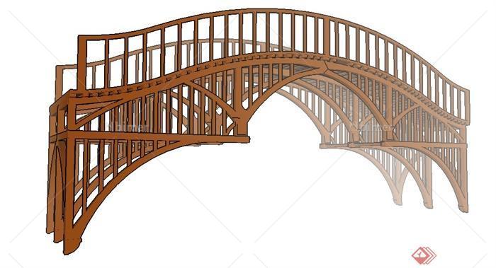 景观木桥单体设计su模型[原创]