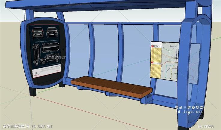 公车站台的SKP模型素材
