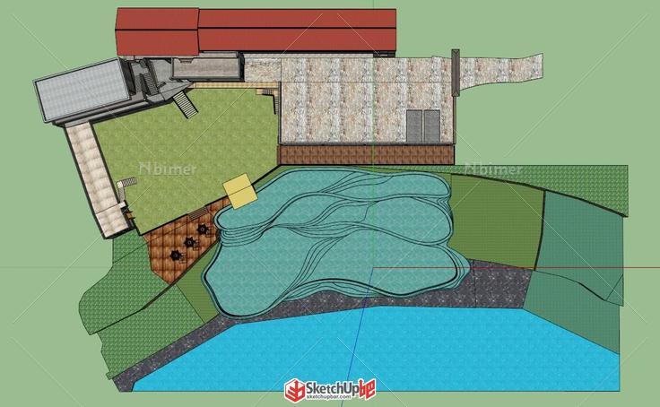 旧学校改造，及周边景观规划草模,CAD已导入模型