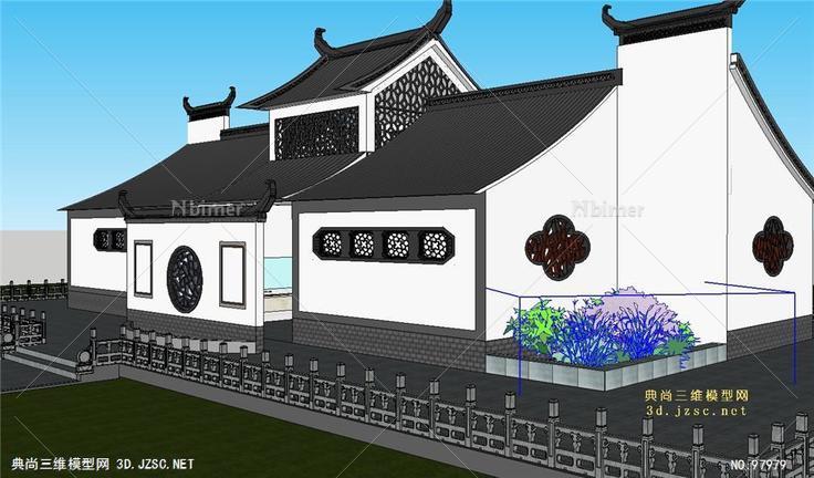 中式建筑公厕模型