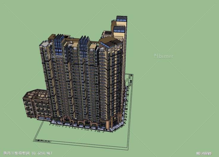 H___0721高层住宅 su模型 3d