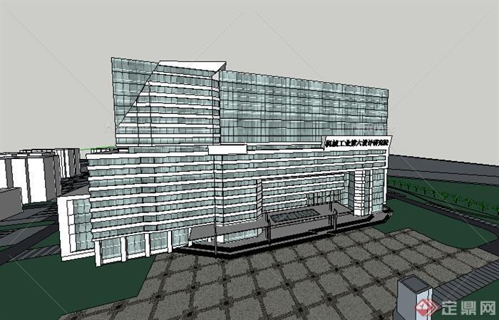 某地高层办公楼建筑设计SU模型参考