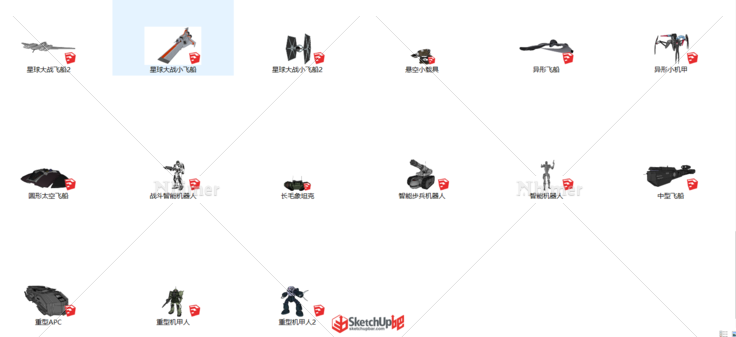 一些科幻类模型，满地打滚