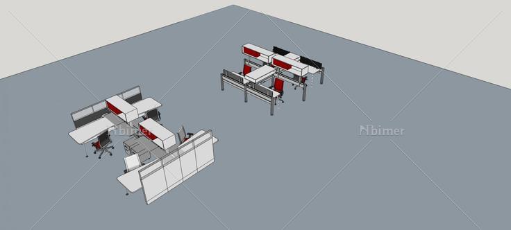 室内家具--办公桌(79450)su模型下载