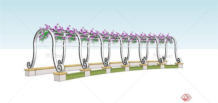 某新古典浪漫拱形花架廊架SU模型