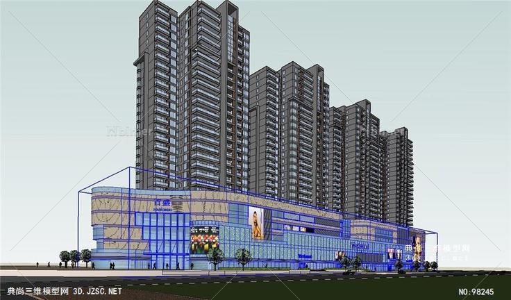 靖江C.B地块商住楼中标方案模型设计