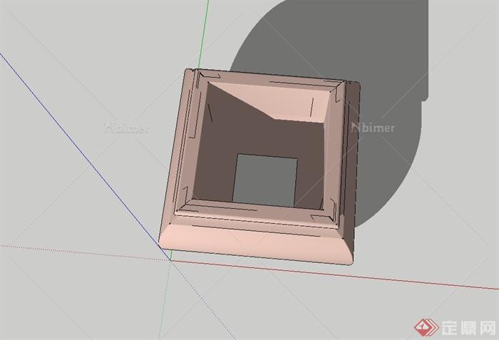 方形花钵设计su模型[原创]
