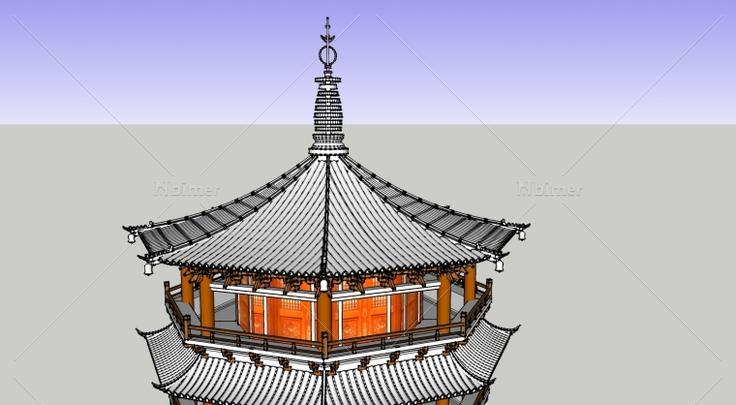 某古塔SketchUp建模过程多图欣赏