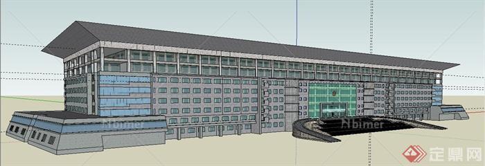 现代检察院建筑设计SU模型