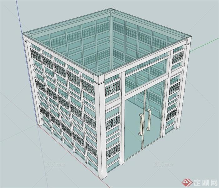 方形阳光房设计SU模型